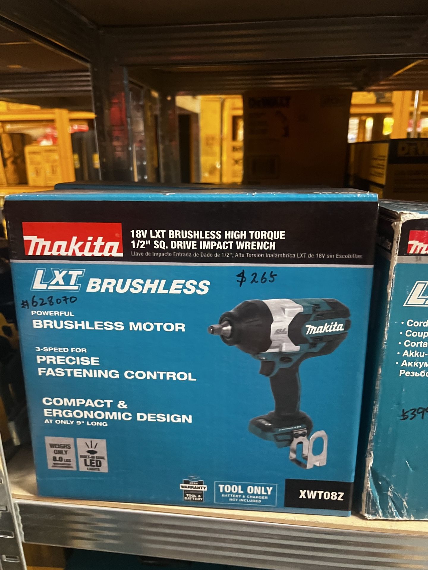 Makita 18v Lxt Brushless High Torque 1/2” Sq Drive Impact Wrench