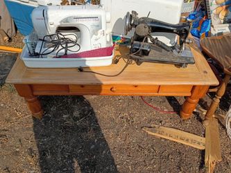 All wood coffee table with drawer