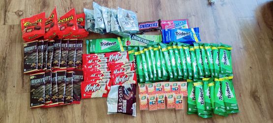 70 pounds chocolate, snacks, beverages  for barter