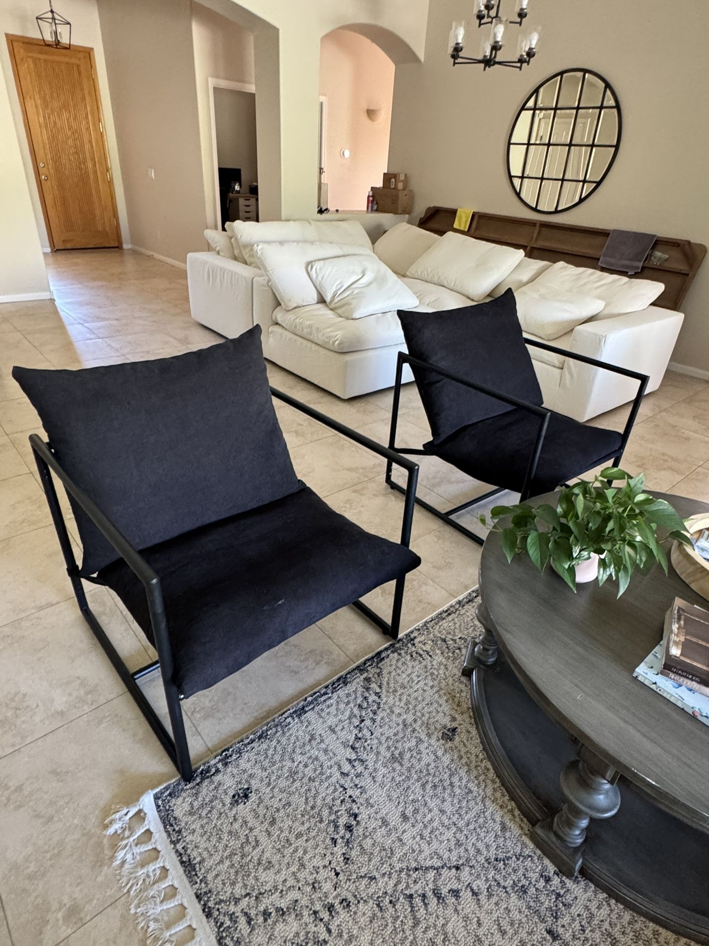 2 Black Side Chairs