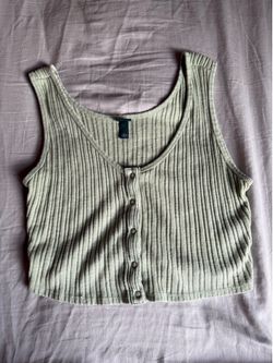 Green Crop Tank Top