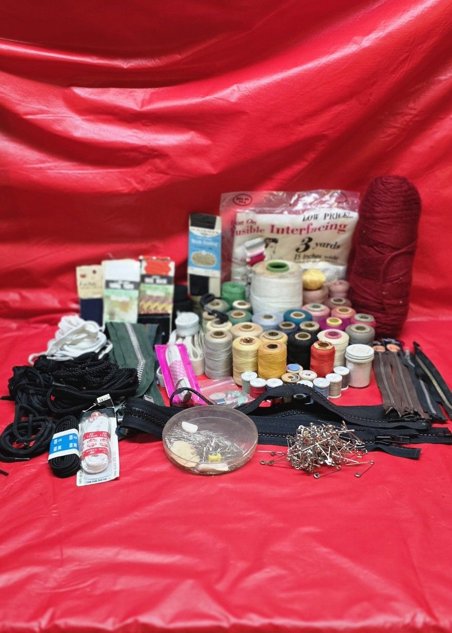SEWING THREAD, ZIPPER, PINS & MORE