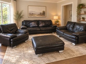 Black Leather couch set