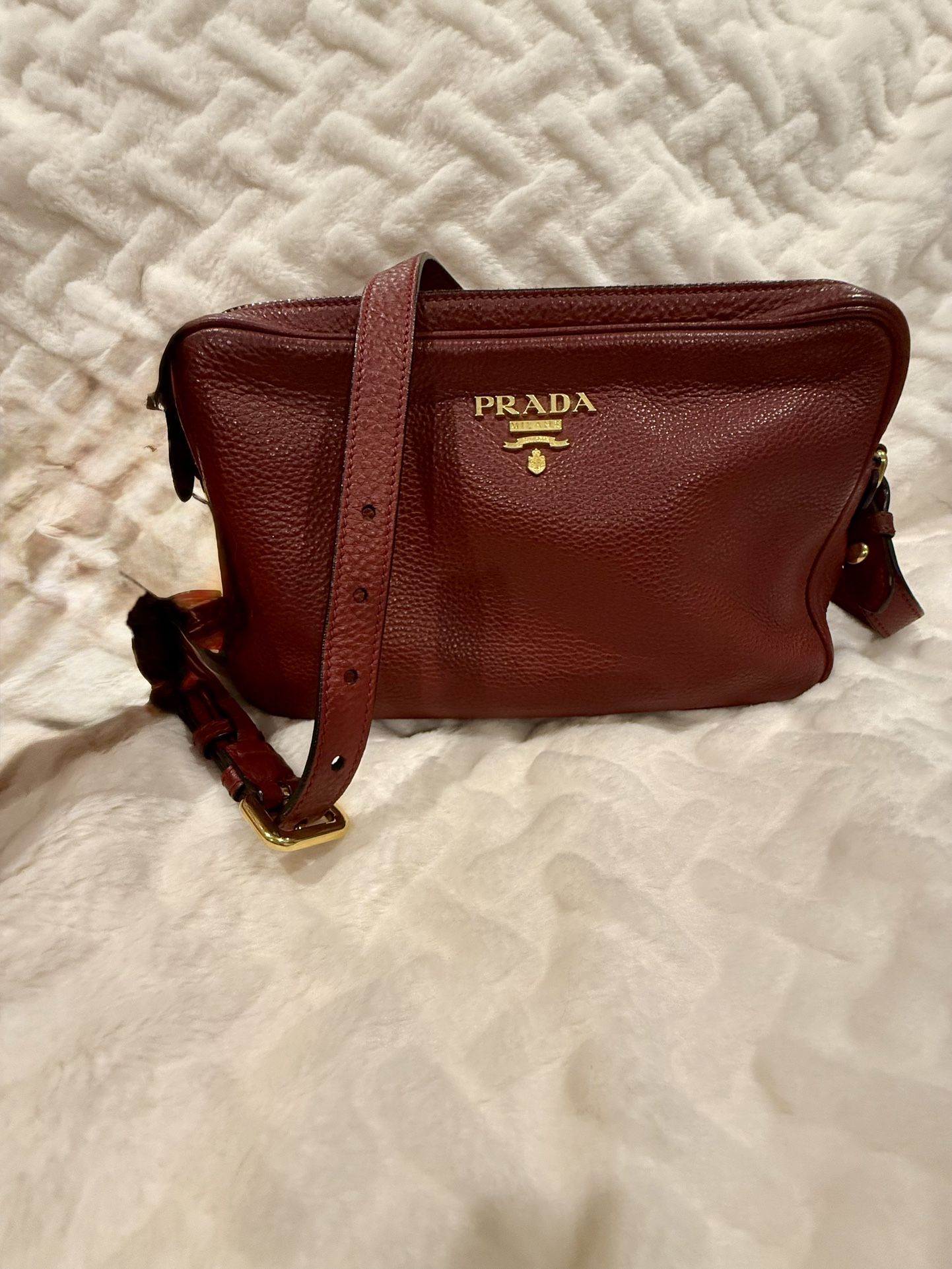 Prada Shoulder Bag Leather Red