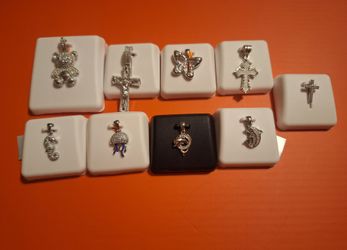 925 Silver and Moissanite pendants