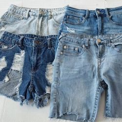 4 - Teens - Distressed Jean Shorts 