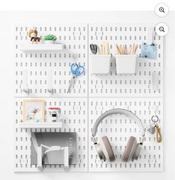Pegboard Organizer Kit, 4-Pack, 11.8 x 11.8 Inch, Customizable Wall Storage