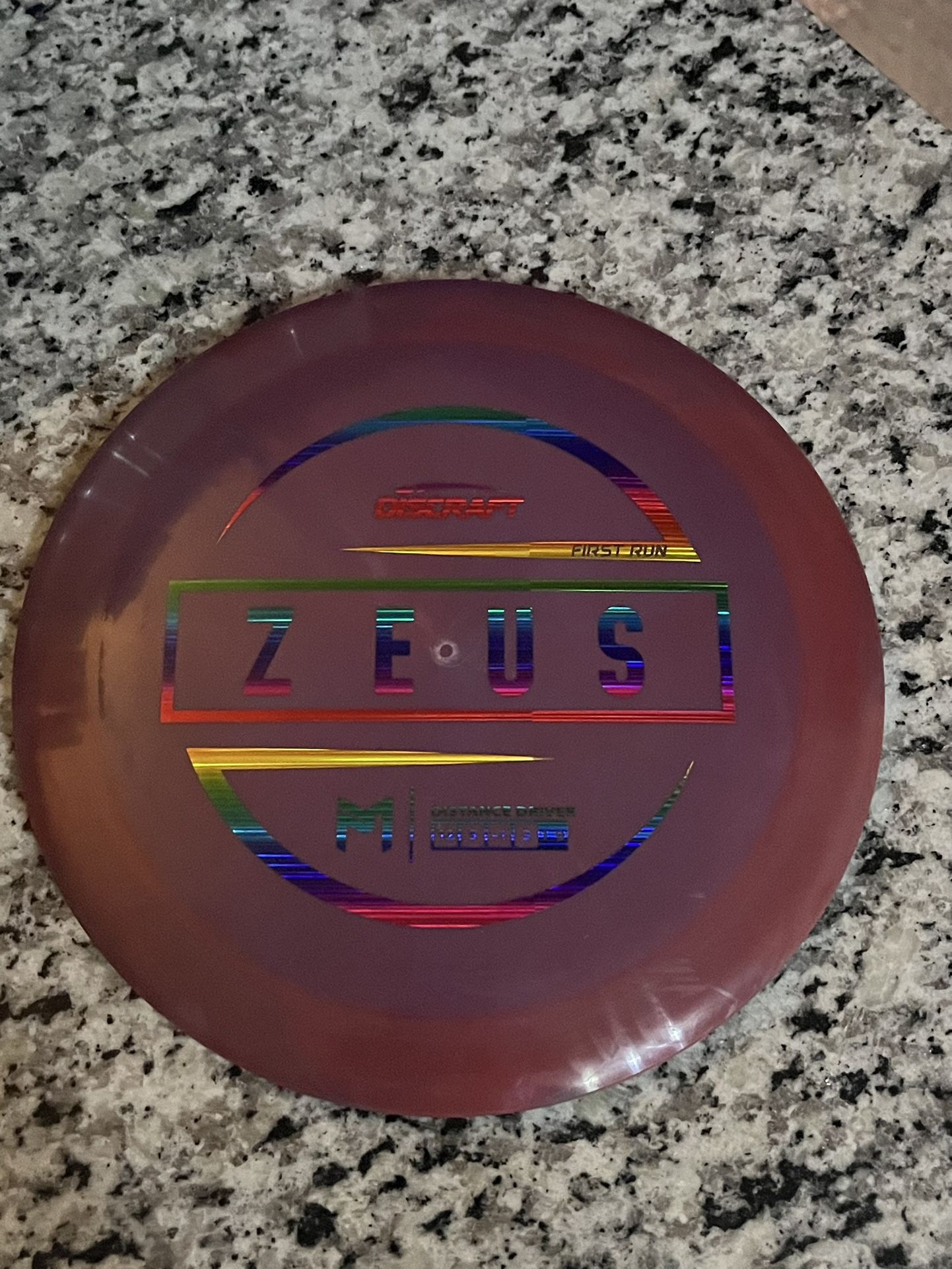 Discraft ESP Zeus First Run Swirly Purple Rainbow Foil Stamp Rare Disc Golf 175g