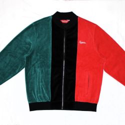 Size Small - Supreme Velour Zip Up Jacket Black : SS18 *BRAND NEW*