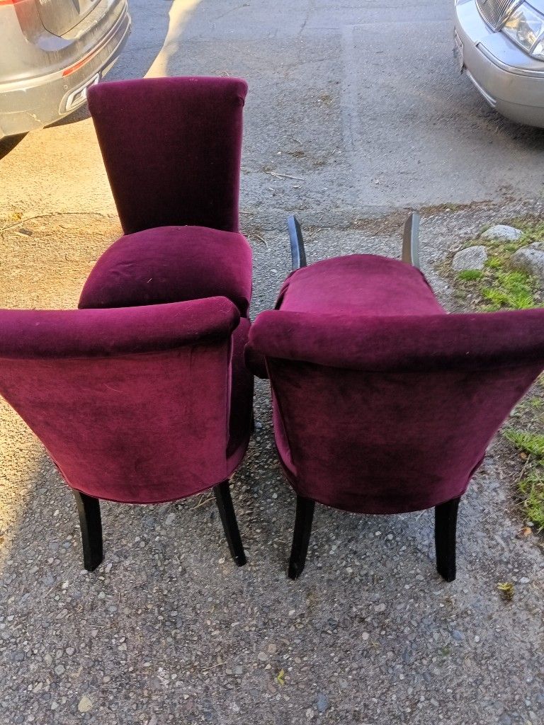 Merlot Colored Crate And Barrel Padded Kitchen Table Chairs