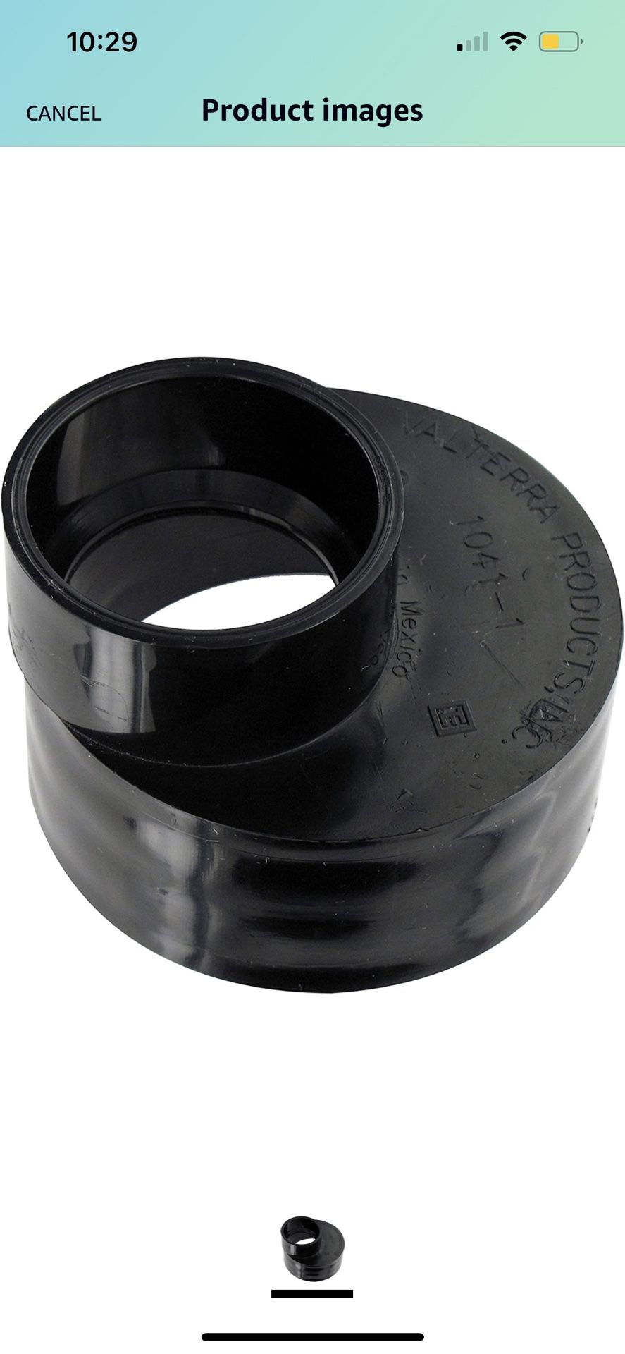 Valterra T1041-1 Eccentric Tank Reducer - 3" Spigot x 1-1/2" Hub , Black