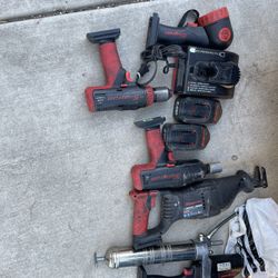 Snap On 5 Different drill End Impact drill End Saw End a grease gun End light 