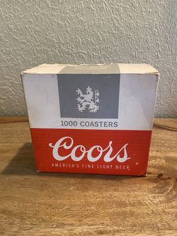 box of Coors papercoasters