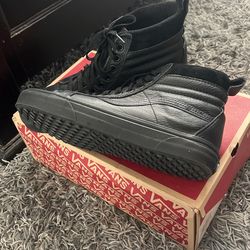 Vans Black Leather Size 9.5