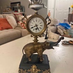 Rare Louis XV Style "Elephant" Bronze Mantel Clock  Fully functioning and has key located in orting  RARE 
