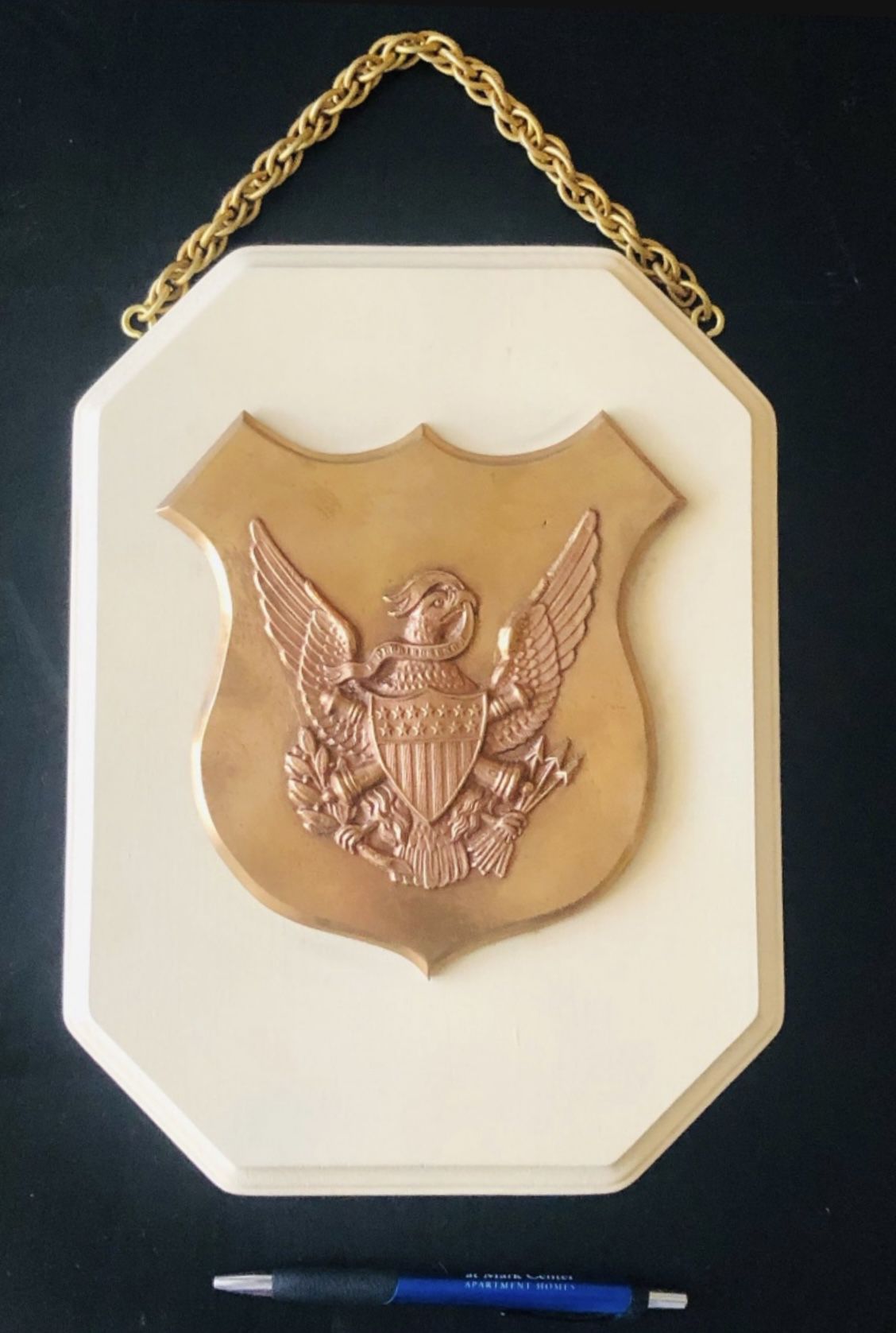 Vintage Large Rare American Artillery Eagle Plaque From 1890 To 1910 WW1 