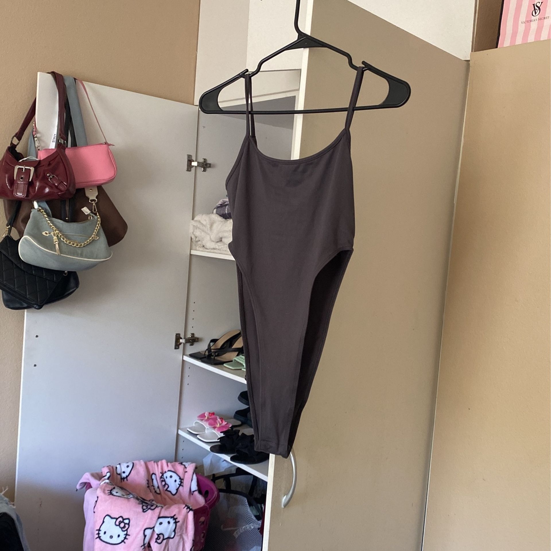 Black Spaghetti Strap Bodysuit