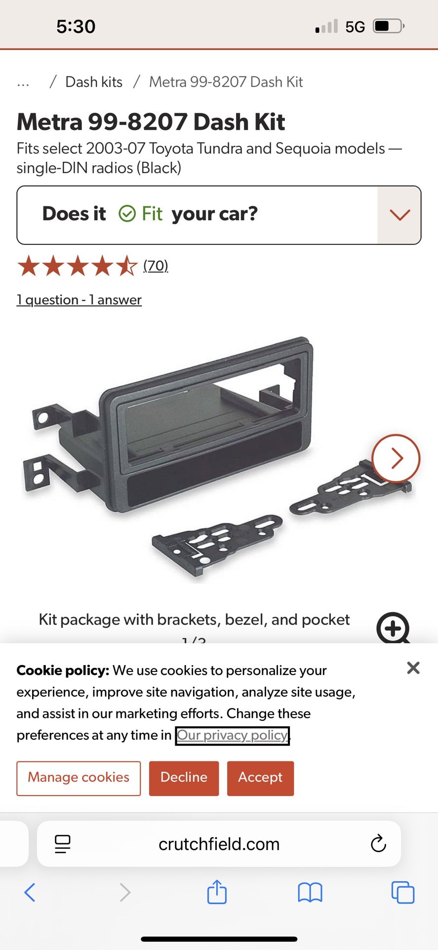 single Din Dash Kit