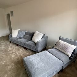 3 Seat Blue/Grey Couch 