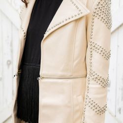 NEW Leather Studded Duster Jacket