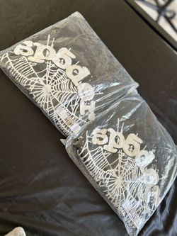 Sp5der Hoodie Black White Spider Web