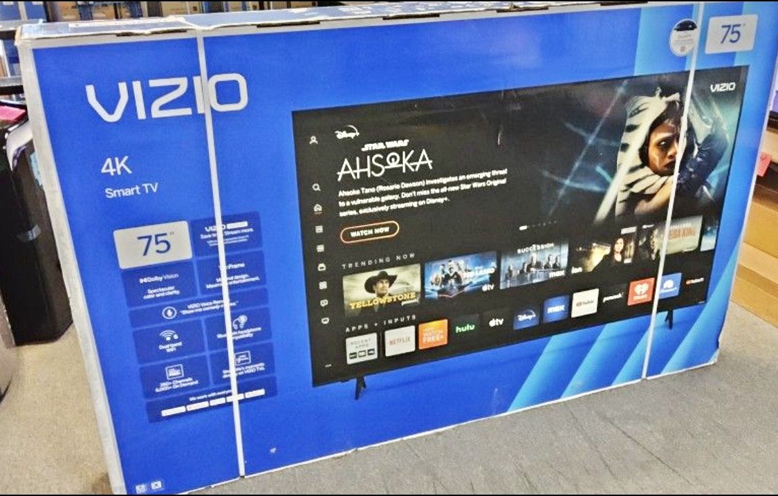 75 TV Vizio smart 4K HGTV $55 down on financing free delivery