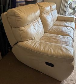 Cream leather recliner Swedish style