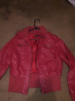 Red leather jacket