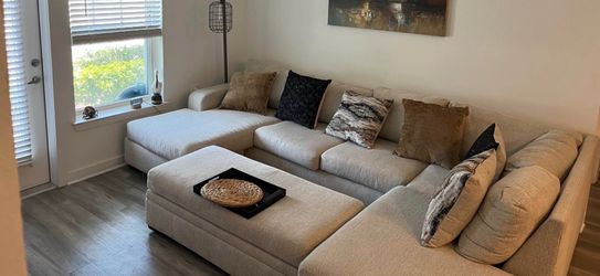 Large Modular Sectional Sleeper with Storage Ottoman - Excellent Condition