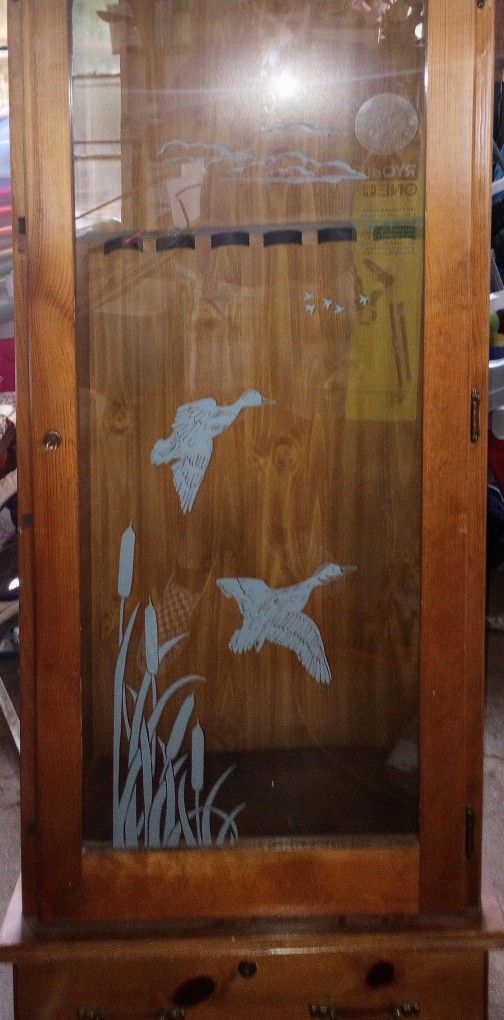 Vintage Wooden Rifle Cabinet