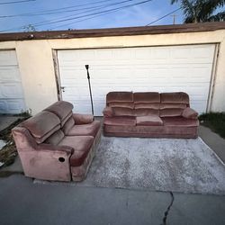 Couch with pull out bed and recliner