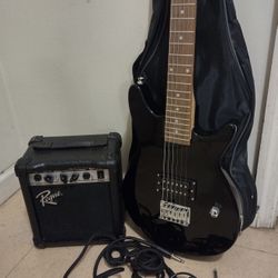 Black Rogue Rocketeer with Accessories (Amp, Bag, Tuner, Cords) 