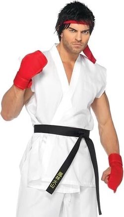 Ryu Costume Leg Avenue Adult Mens Street Fighter White Medium/Large Halloween