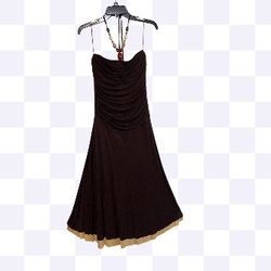Michael Michael Kors halter with built in necklace brown & beige layers dress M