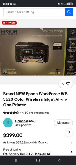 Brand new never been used   epson workforce wf 3620