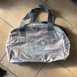 Justice Live Metallic Silver Duffel Bag