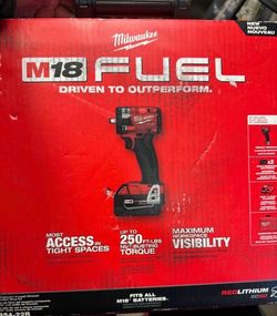 M18 FUEL 18V Lithium-Ion Brushless Cordless 1/2 in. Compact Impact Wrench with Friction Ring Kit, Resistant Batteries