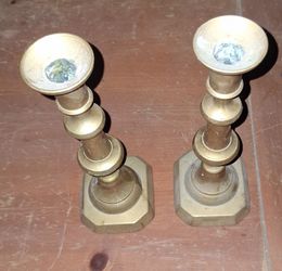Vintage Brass Candlestick Holders Set