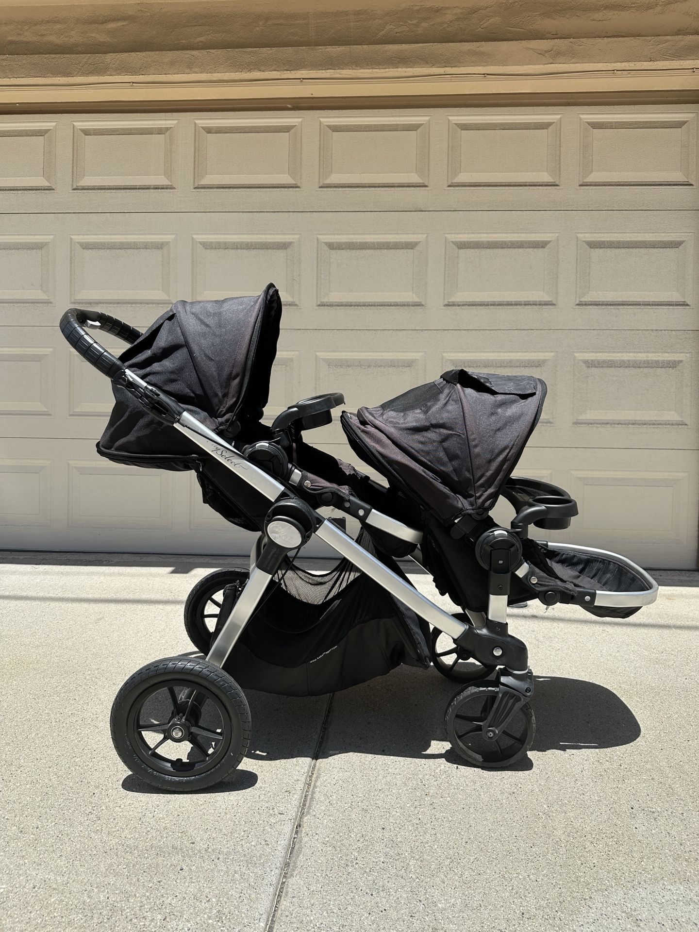 Baby Jogger City Select Double Baby Stroller Included Second 2 Seats Quick Fold