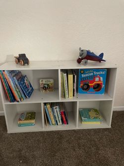White Kids Bookshelf Storage Unit