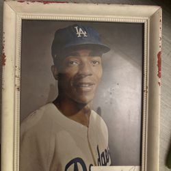 Autograph Willie Davis photo Framed Vintage 