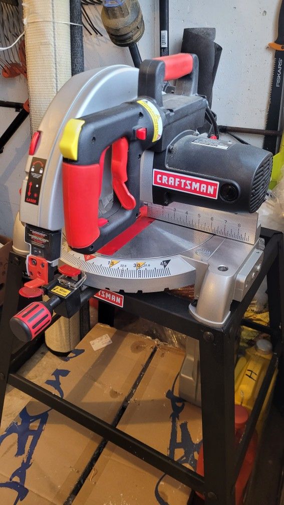 Craftman 10 Inch Laser Miter Saw With Stand .