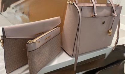 Michael Kors Pink Tote Bag and Clutch Set