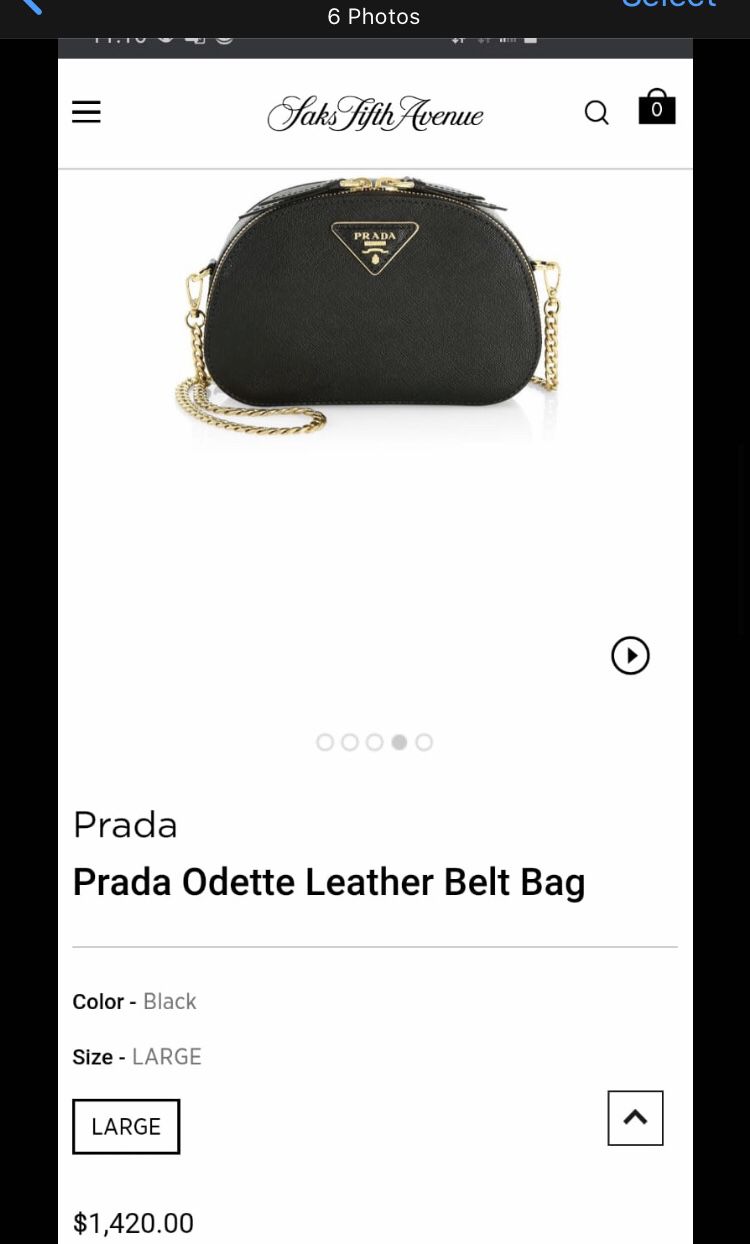New Authentic Prada Odette leather belt bag