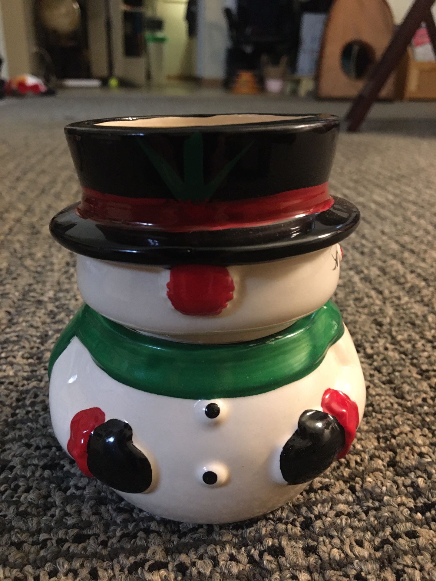Vintage Snowman Hot Pot
