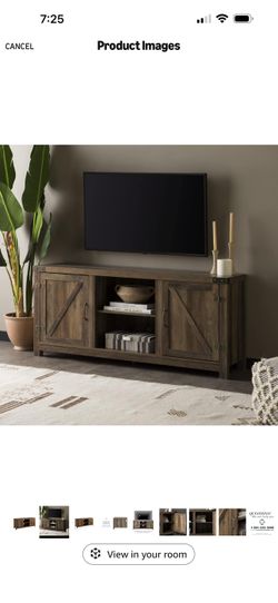 Farmhouse barn door tv stand  brand new in box