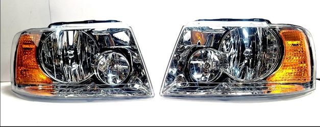 HEADLIGHTS FOR 03-06 FORD EXPEDITION CHROME HOUSING