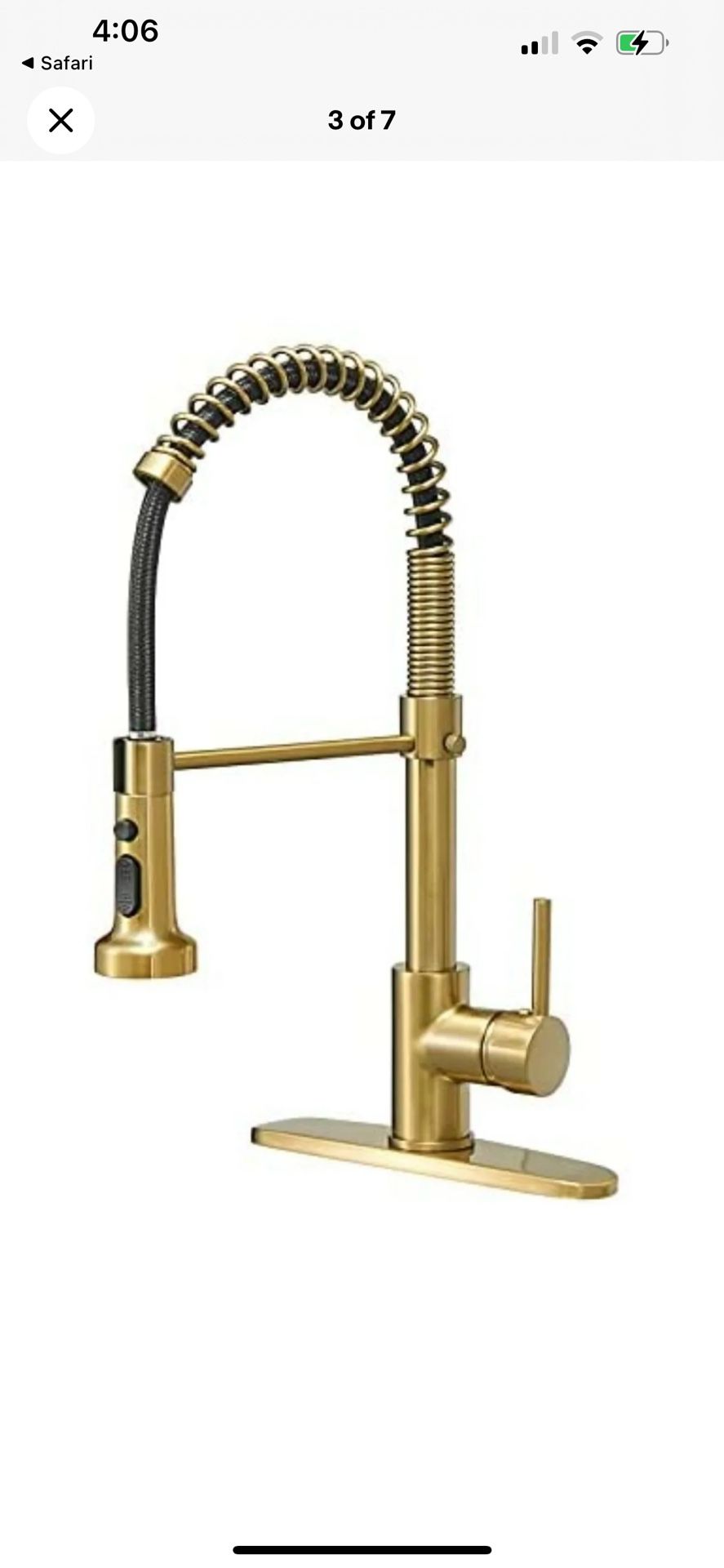 BESy Commercial Kitchen Laundry Faucet with Pull Down Sprayer Brushed Gold