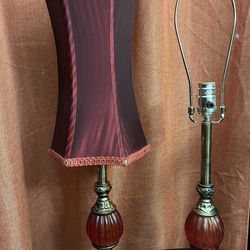 Antique Burgundy Lamps