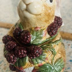  The Fitz and Floyd Blackberry Rabbit Candy Jar or Canister